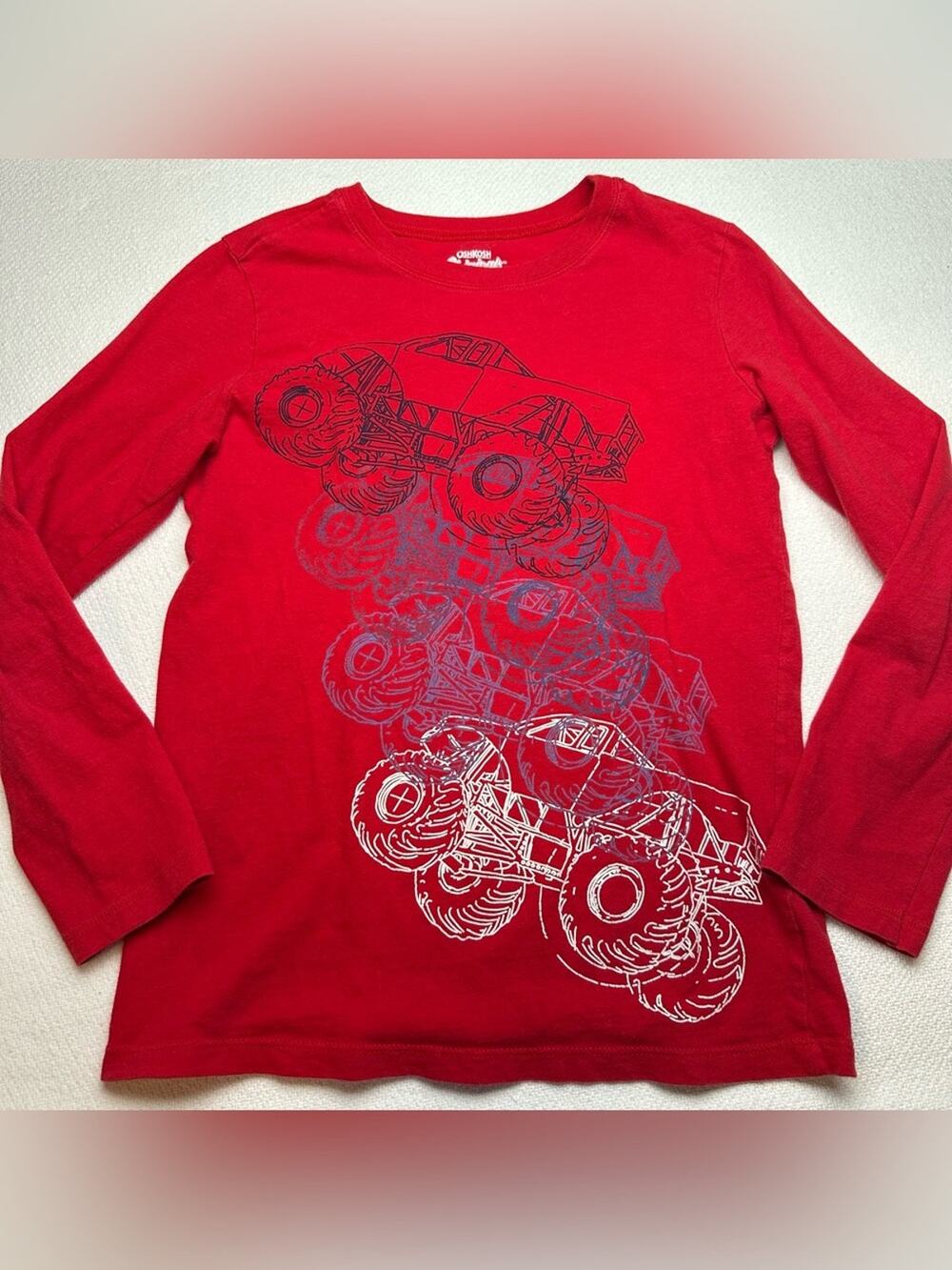 OshKosh B'gosh Red Long-Sleeve Monster Truck Tee